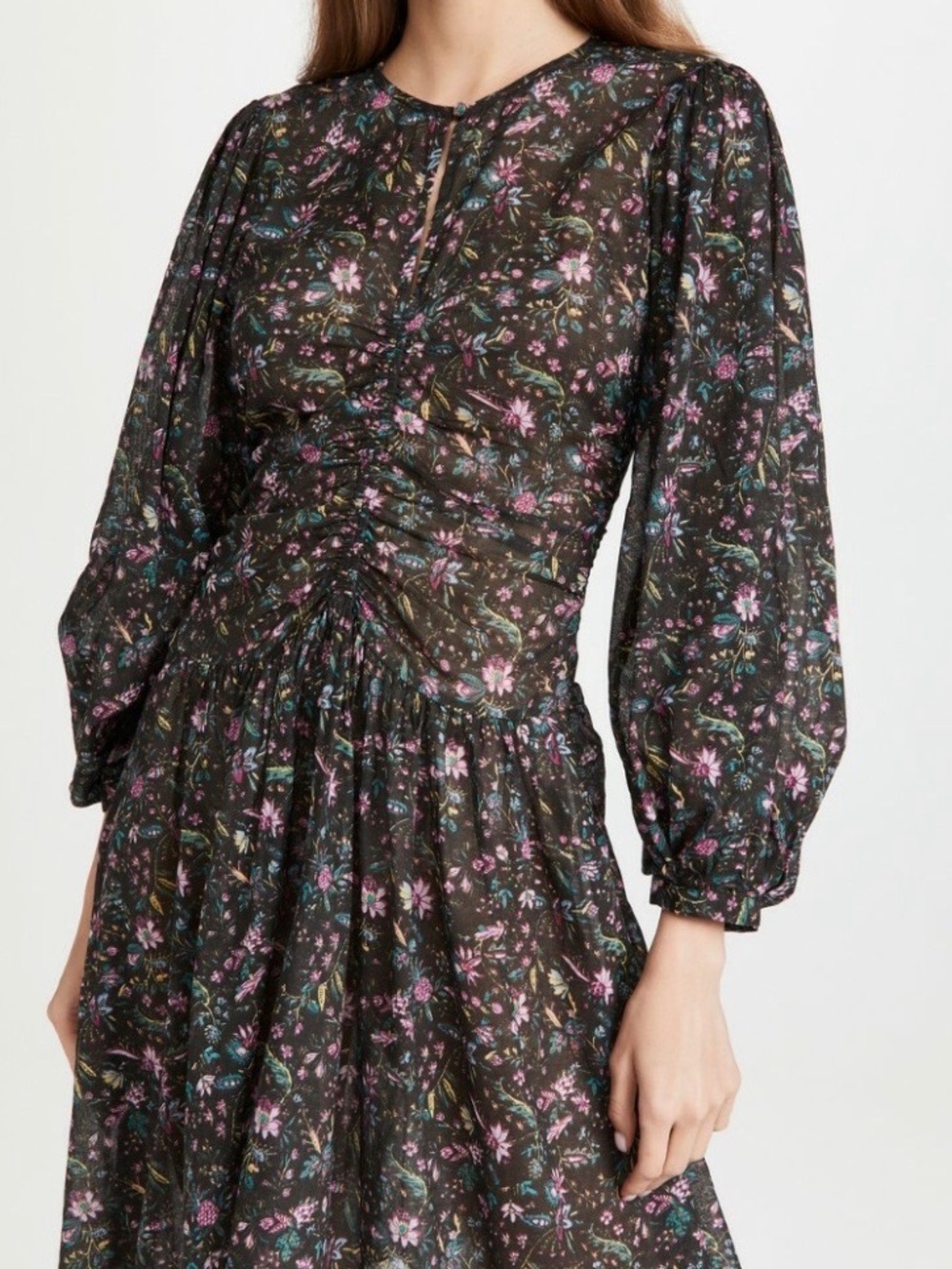 Isabel Marant Etoile Black Midi Cotton Dress Sz 42 - Picture 4 of 11